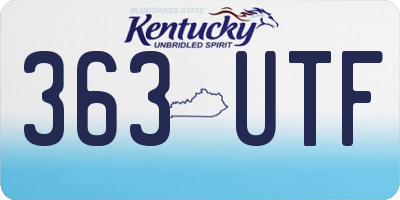 KY license plate 363UTF