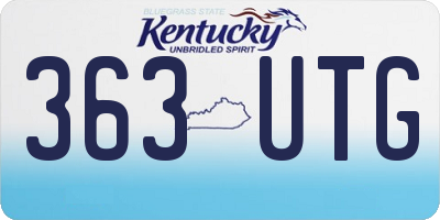 KY license plate 363UTG