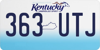 KY license plate 363UTJ