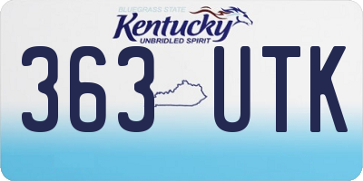 KY license plate 363UTK