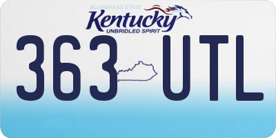KY license plate 363UTL
