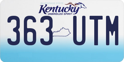 KY license plate 363UTM