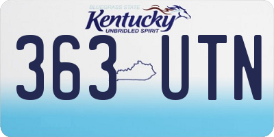 KY license plate 363UTN