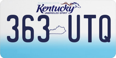 KY license plate 363UTQ