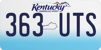 KY license plate 363UTS