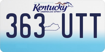 KY license plate 363UTT