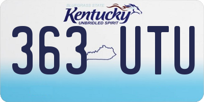 KY license plate 363UTU