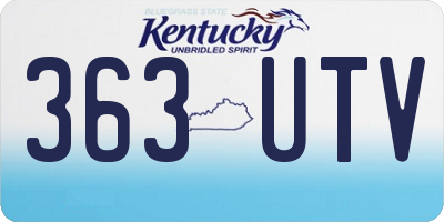 KY license plate 363UTV