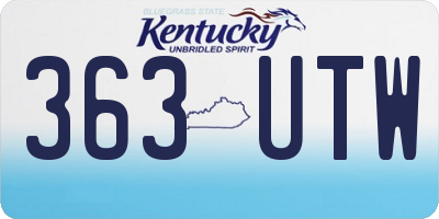 KY license plate 363UTW