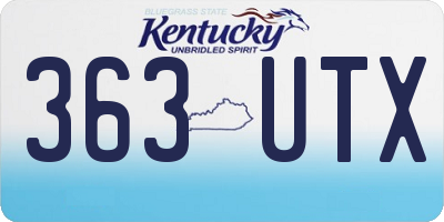 KY license plate 363UTX