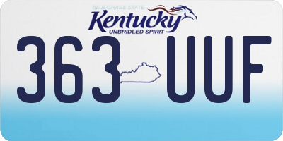 KY license plate 363UUF