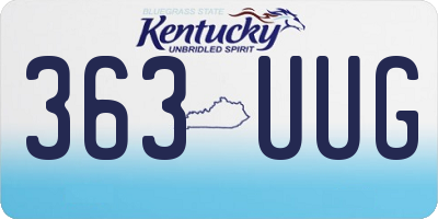 KY license plate 363UUG
