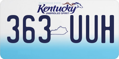 KY license plate 363UUH