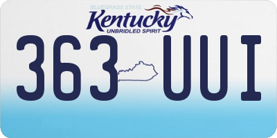 KY license plate 363UUI