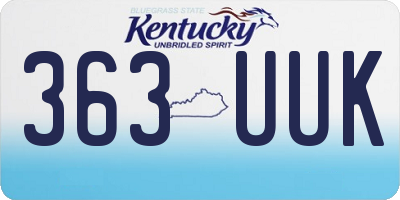 KY license plate 363UUK