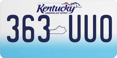 KY license plate 363UUO