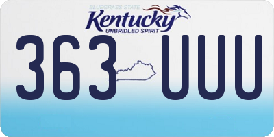 KY license plate 363UUU