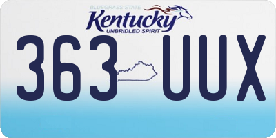 KY license plate 363UUX