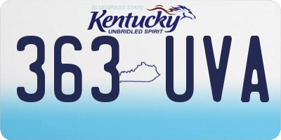 KY license plate 363UVA