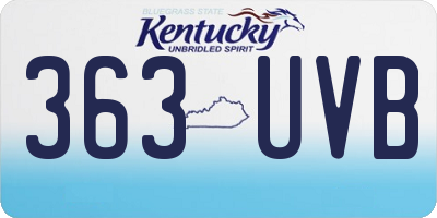 KY license plate 363UVB