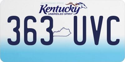 KY license plate 363UVC