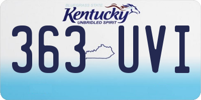 KY license plate 363UVI