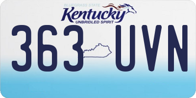 KY license plate 363UVN