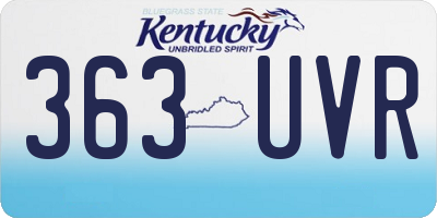 KY license plate 363UVR