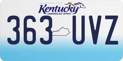 KY license plate 363UVZ
