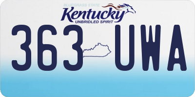 KY license plate 363UWA