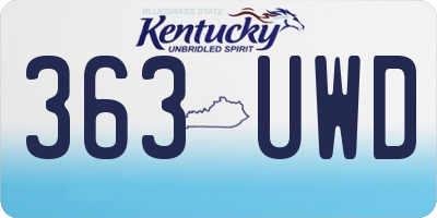 KY license plate 363UWD