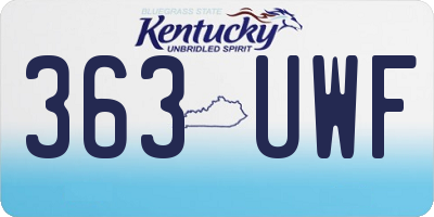 KY license plate 363UWF