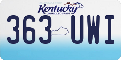 KY license plate 363UWI