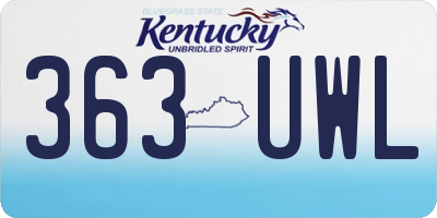 KY license plate 363UWL
