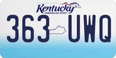 KY license plate 363UWQ