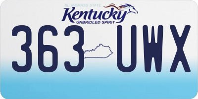 KY license plate 363UWX