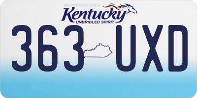 KY license plate 363UXD