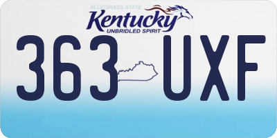 KY license plate 363UXF