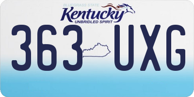 KY license plate 363UXG
