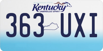 KY license plate 363UXI