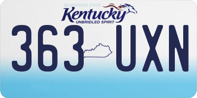 KY license plate 363UXN