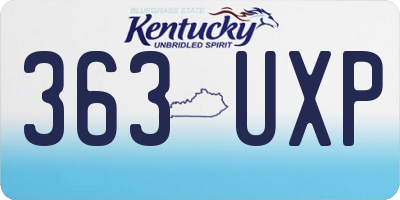 KY license plate 363UXP