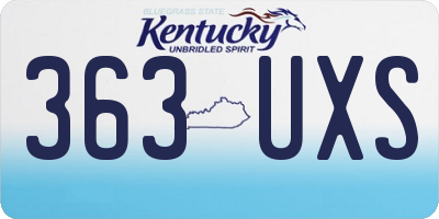 KY license plate 363UXS