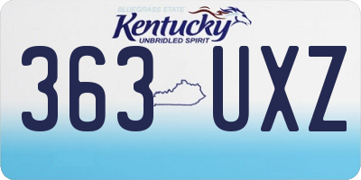 KY license plate 363UXZ