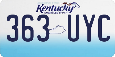 KY license plate 363UYC