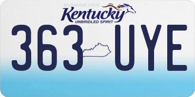 KY license plate 363UYE