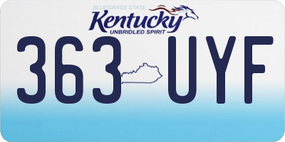 KY license plate 363UYF