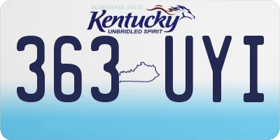 KY license plate 363UYI