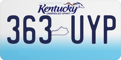 KY license plate 363UYP