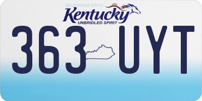 KY license plate 363UYT